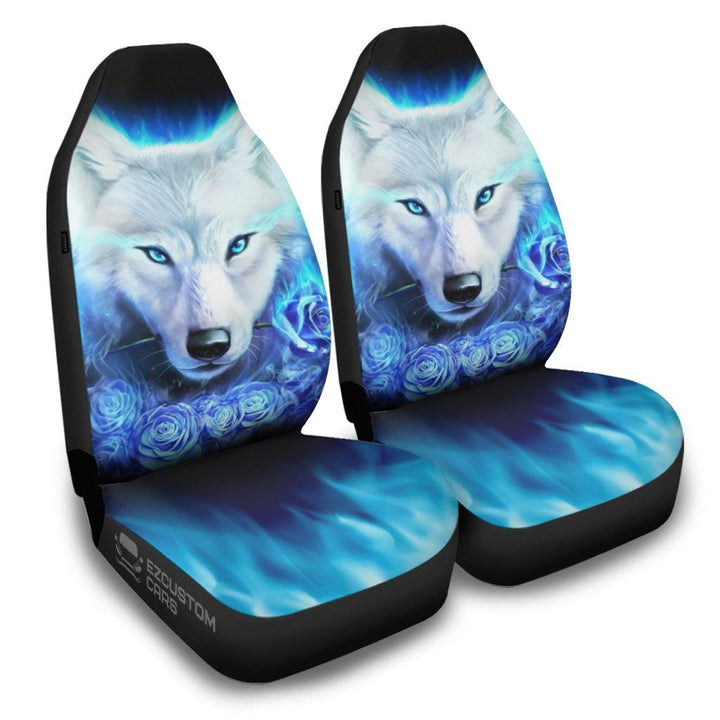 Blue Wolf Car Seat Covers Custom Animal Car Accessories - EzCustomcar - 2