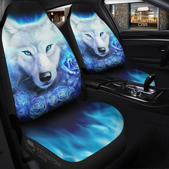 Blue Wolf Car Seat Covers Custom Animal Car Accessories - EzCustomcar - 3
