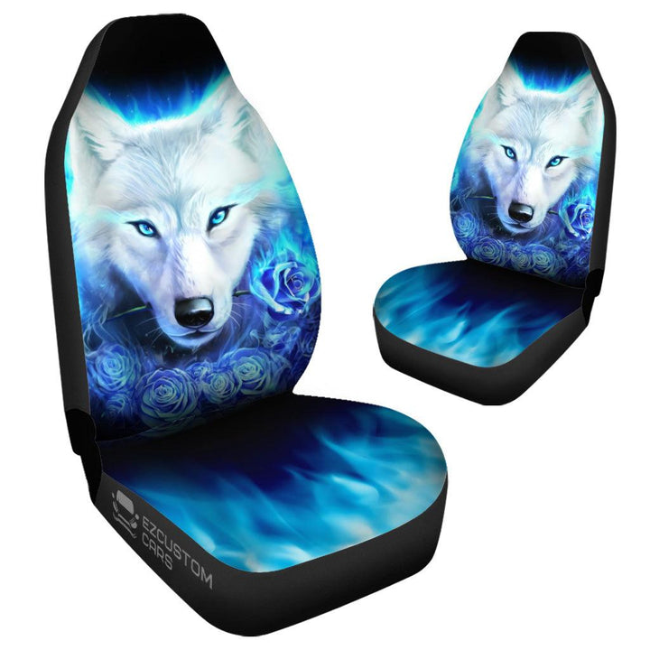 Blue Wolf Car Seat Covers Custom Animal Car Accessories - EzCustomcar - 4