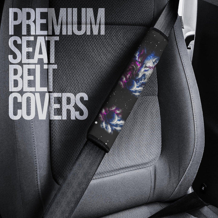 Galaxy Wolf Seat Belt Covers Custom Animal Car Accessories - EzCustomcar - 3