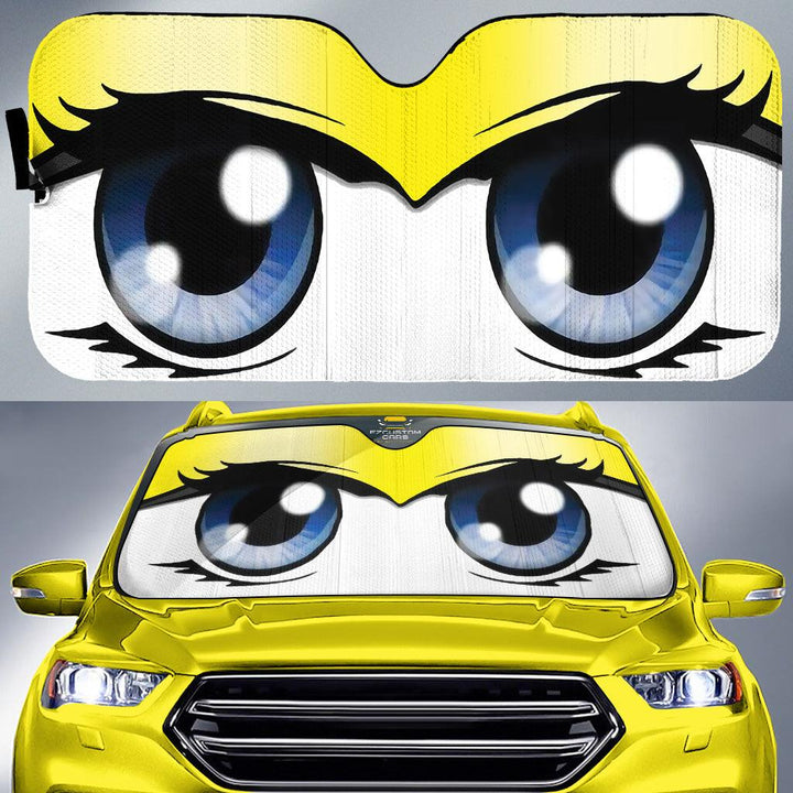 Cute Cartoon Eyes Custom Car Windshield Sunshades - EzCustomcar - 3