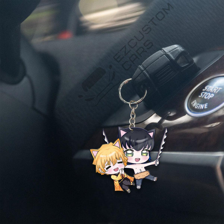 Zenitsu x Inosuke Keychains Custom Demon Slayer Anime Car Accessories - EzCustomcar - 4