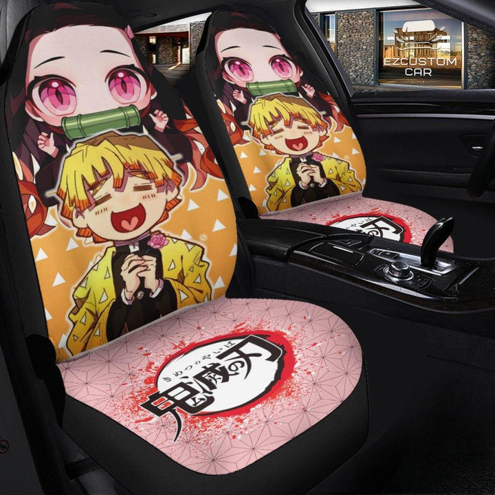 Zenitsu and Nezuko Car Seat Covers Custom Car Accessories Demon Slayer Anime - Customforcars - 3
