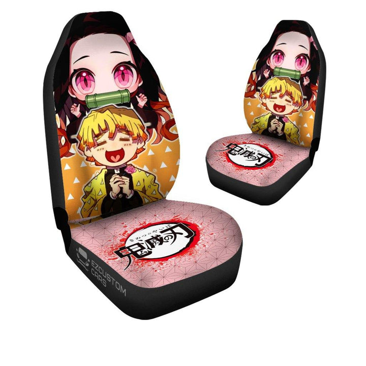 Zenitsu and Nezuko Car Seat Covers Custom Car Accessories Demon Slayer Anime - Customforcars - 4