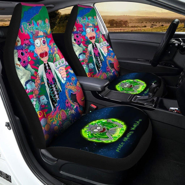 Adult Swim On The Green Rick and Morty Car Seat Covers - Customforcars - 2