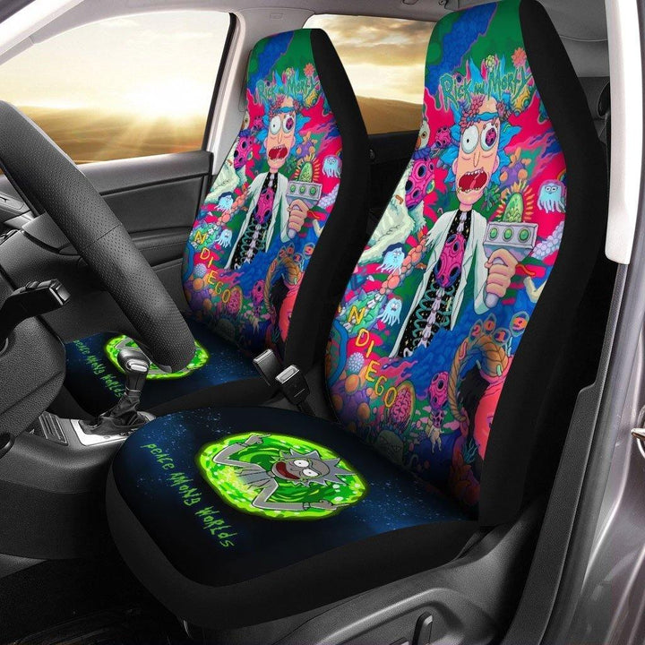 Adult Swim On The Green Rick and Morty Car Seat Coversezcustomcar.com-1