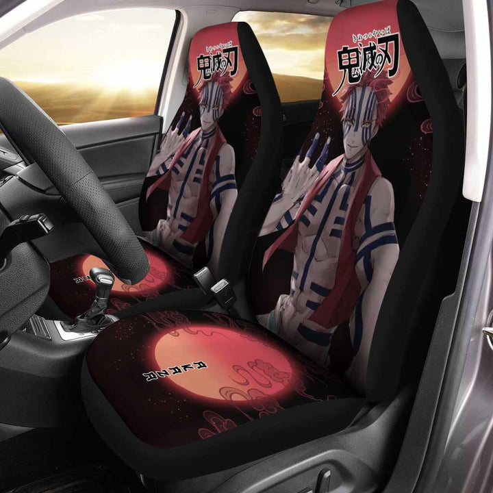 Akaza Car Seat Covers Custom Demon Slayer: Kimetsu no Yaibaezcustomcar.com-1