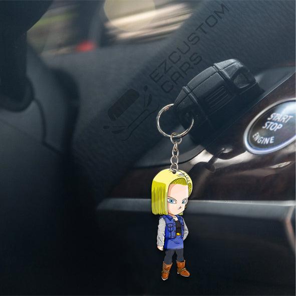 Android 18 Keychains Custom Dragon Ball Anime Car Accessories - EzCustomcar - 4