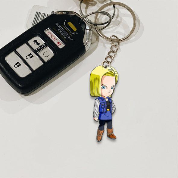 Android 18 Keychains Custom Dragon Ball Anime Car Accessories - EzCustomcar - 2