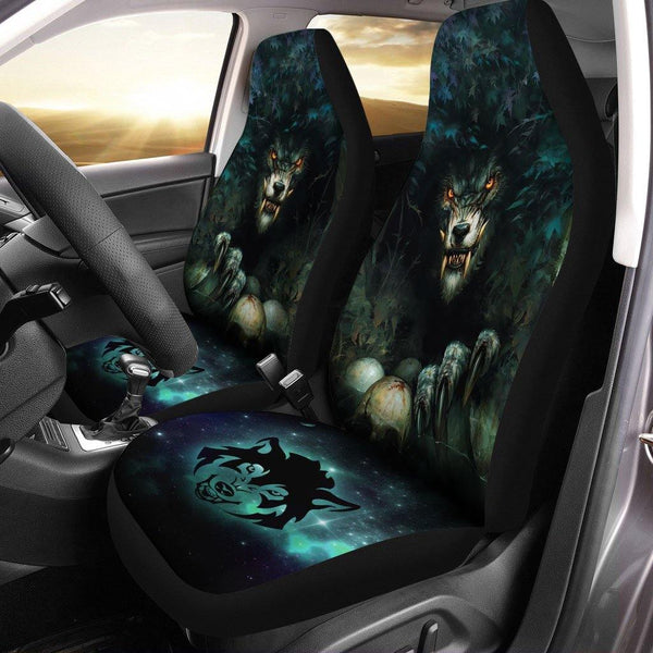 Angry Wolf Car Seat Covers Printed Car Accessoriesezcustomcar.com-1