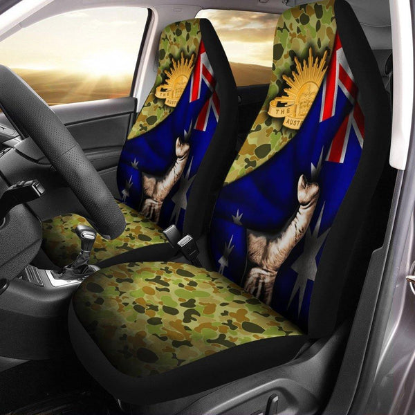 Australia Army Behind Flag Car Seat Coversezcustomcar.com-1