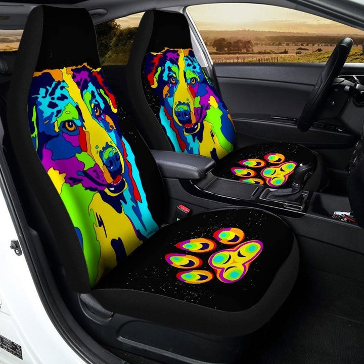 Australian Shepherd Abstract Custom Car Seat Covers - Customforcars - 2