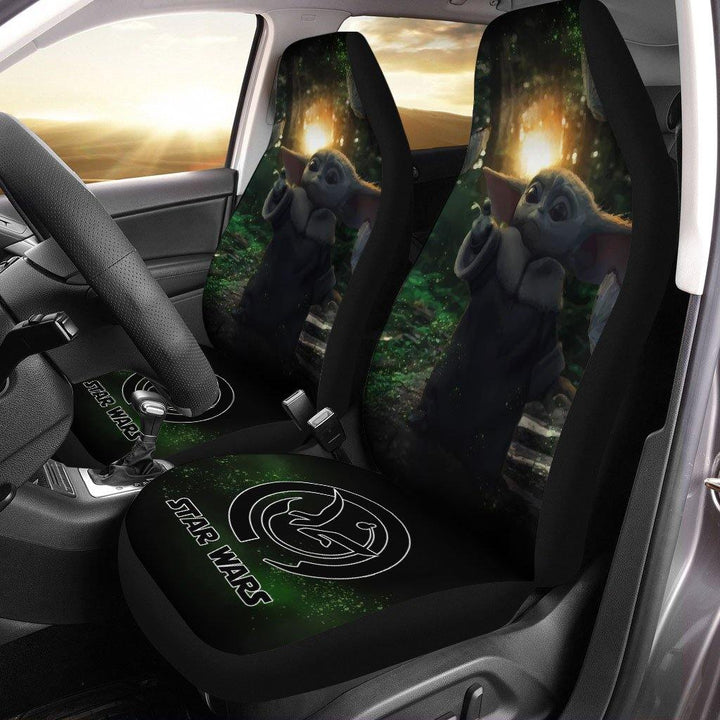 Baby Yoda Art Car Seat Covers The Mandalorian Moviesezcustomcar.com-1