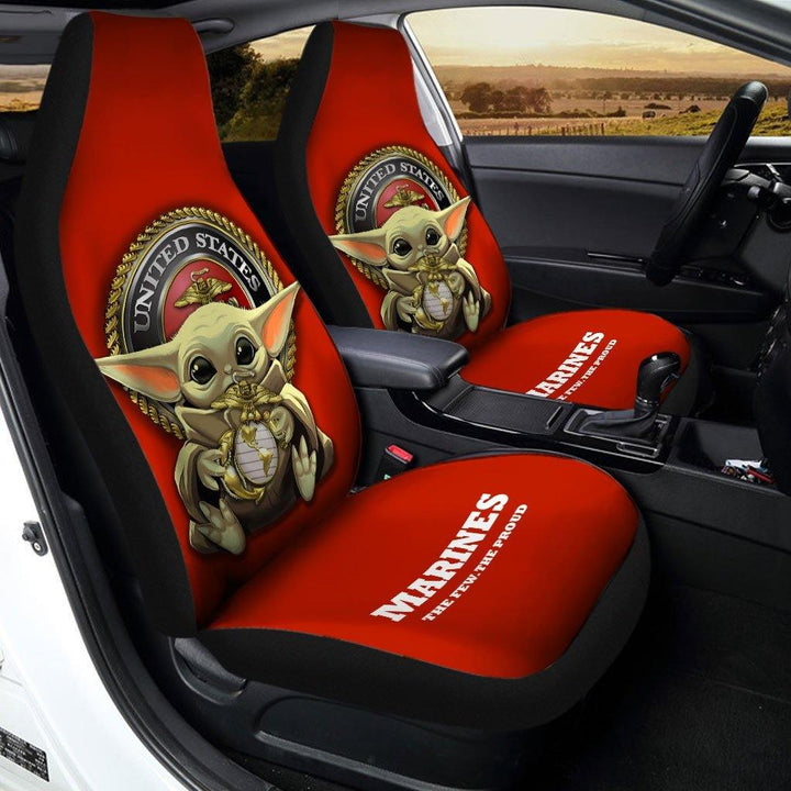 Baby Yoda USMC Car Seat Covers U.S Marines Corps - Customforcars - 3
