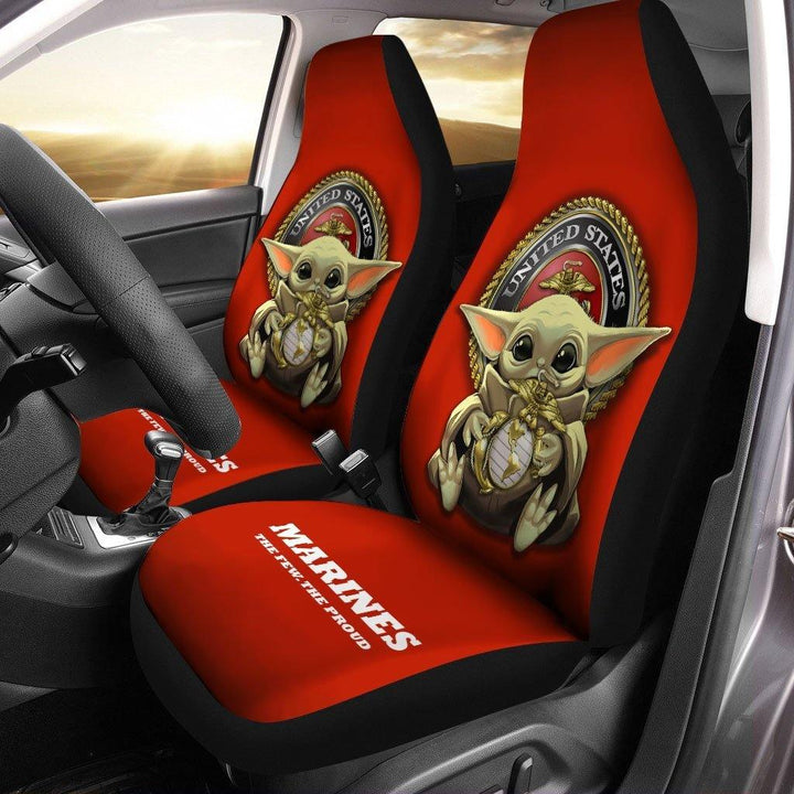 Baby Yoda USMC Car Seat Covers U.S Marines Corps - Customforcars - 2