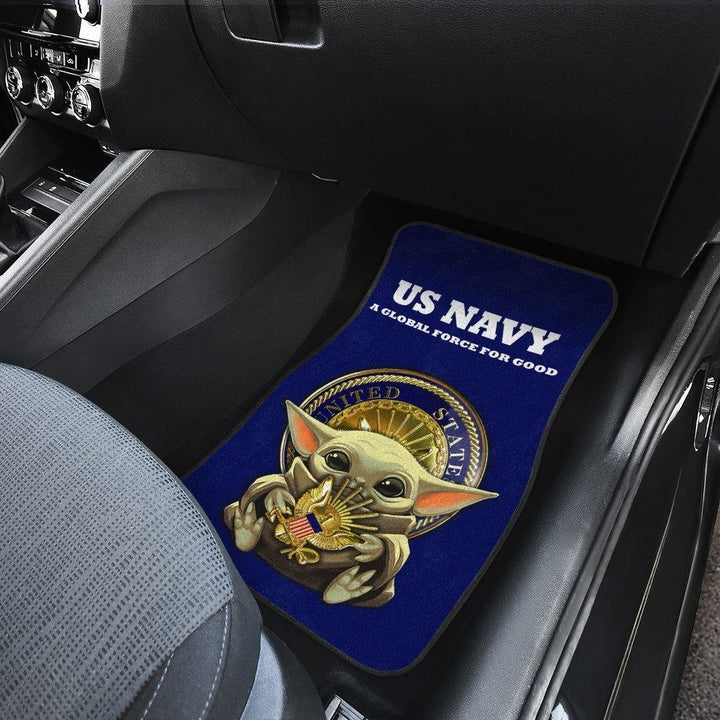 Baby Yoda USN Car Floor Mats U.S Navy - ezcustomcars - 3