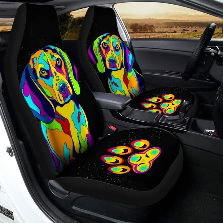 Beagle Abstract Custom Car Seat Covers - Customforcars - 2