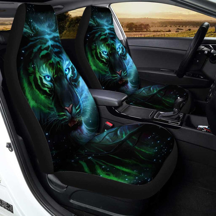 Blue Eyes Tiger In The Darkness Car Seat Covers - Customforcars - 3
