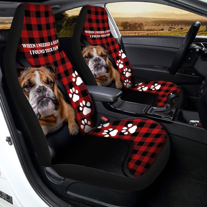 Bulldog Car Seat Covers I Found Your Paw - Customforcars - 3