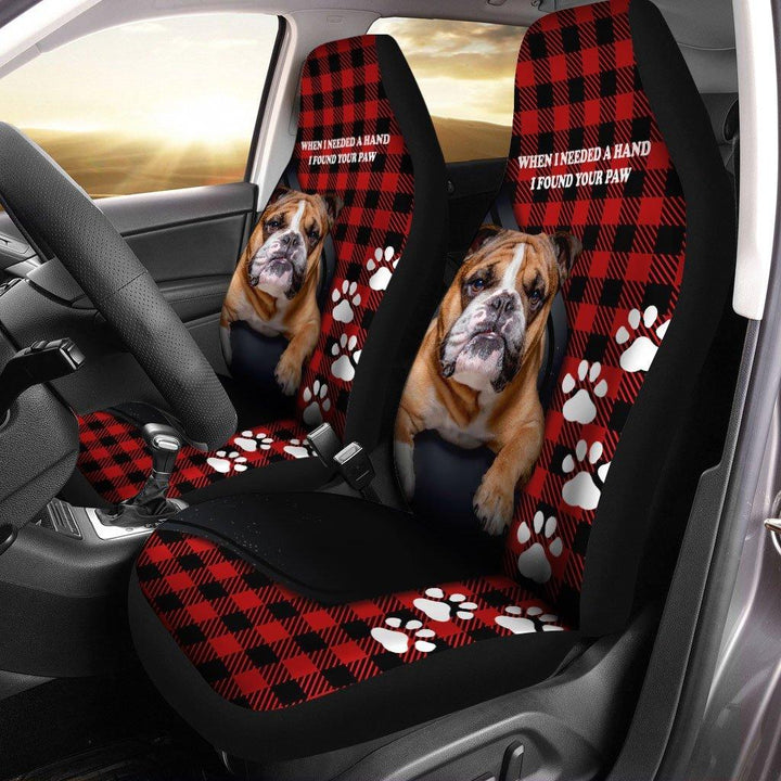Bulldog Car Seat Covers I Found Your Paw - Customforcars - 2
