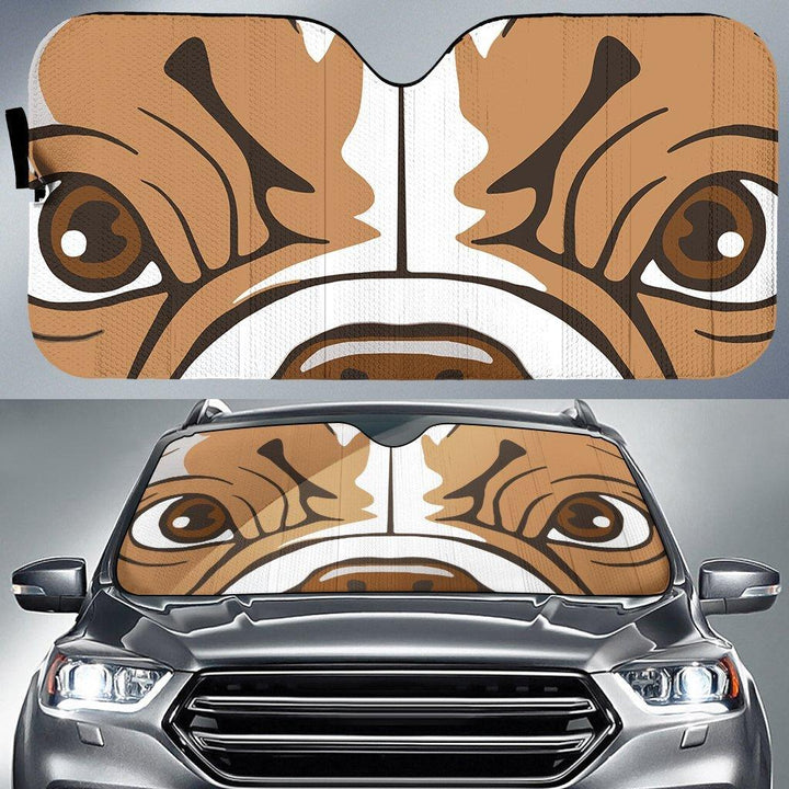 Bulldog Cartoon Eyes Custom Car Windshield Sunshadesezcustomcar-1