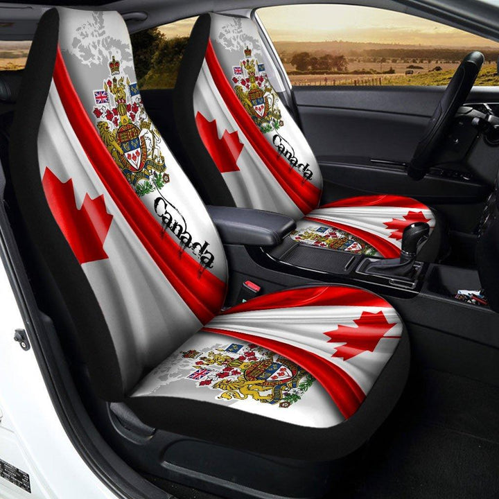 Canada Car Seat Covers Cost of Arms Be Hind Flag - Customforcars - 3