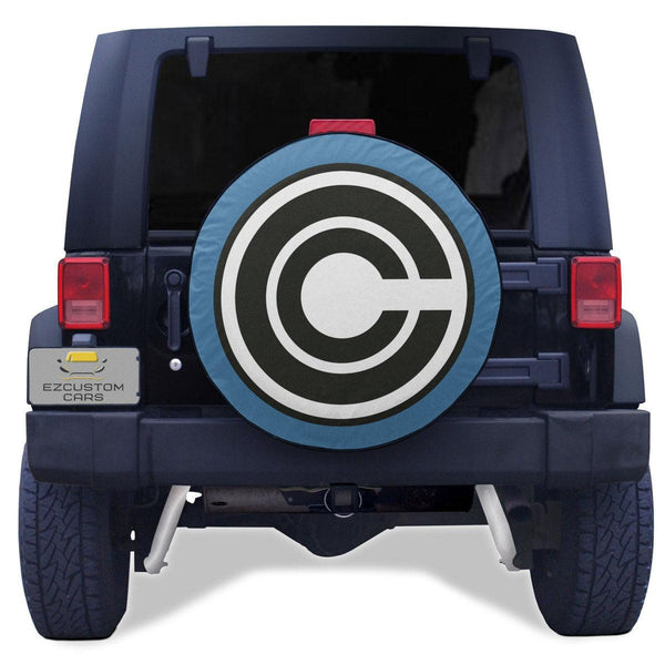 Capsule Corp Symbols Spare Tire Cover Custom Dragon Ball Anime Car Accessories - EzCustomcar - 1