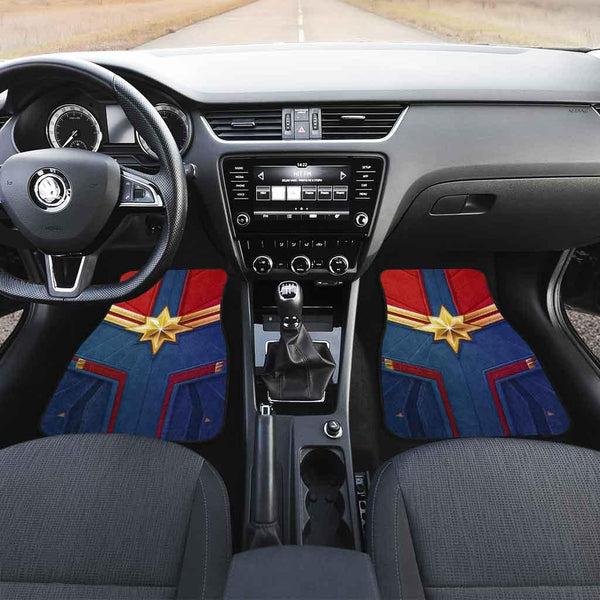 Captain Marvel Uniform Car Floor Mats Custom Superhero-ezcustomcar-1