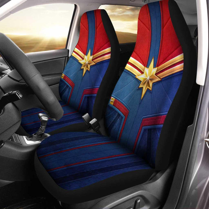 Captain Marvel Uniform Custom Car Seat Coversezcustomcar.com-1