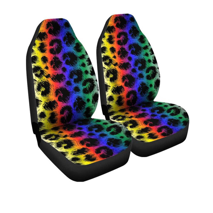 Cheetah Skin Rainbow Pattern Car Seat Coversezcustomcar.com-1