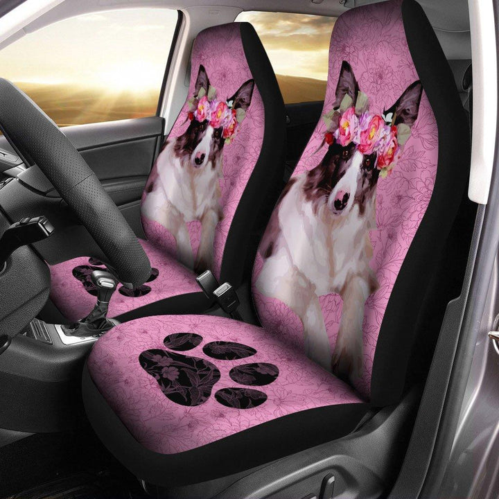 Cute Mixed Breed Dog Custom Car Seat Covers Set Of 2 Pink Color - Customforcars - 2