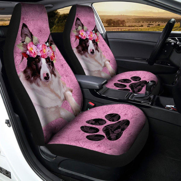 Cute Mixed Breed Dog Custom Car Seat Covers Set Of 2 Pink Colorezcustomcar.com-1