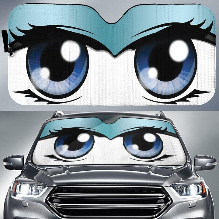 Cute Cartoon Eyes Custom Car Windshield Sunshadesezcustomcar-1