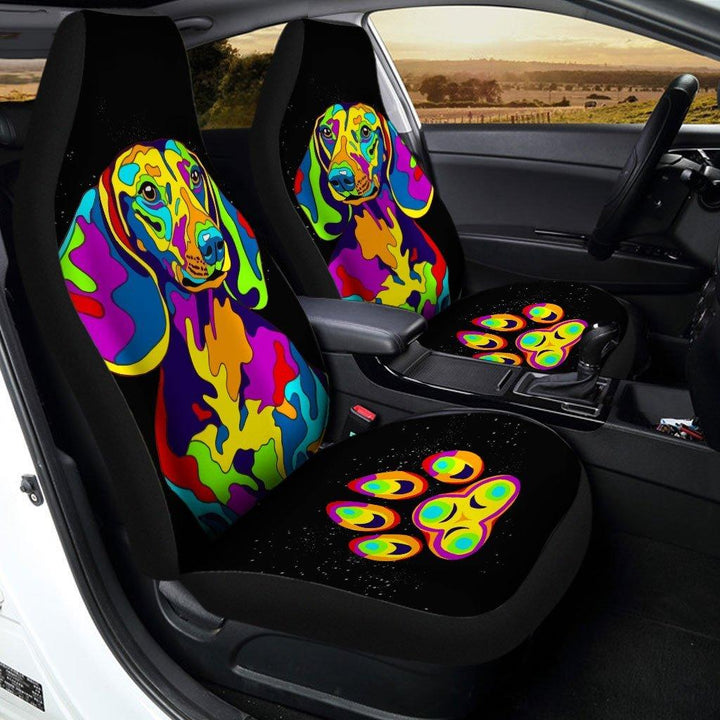 Dachshund Abstract Custom Car Seat Covers - Customforcars - 2