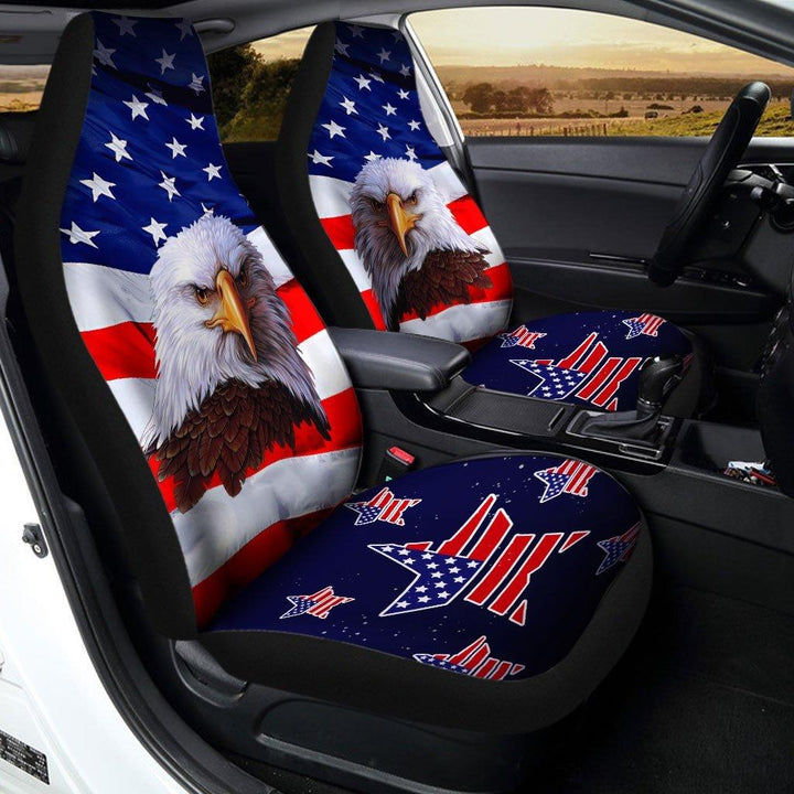 Eagle American Flag Custom Car Seat Covers - Customforcars - 2