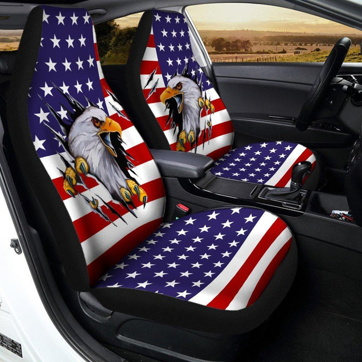 Eagle American Flag In Me Car Seat Covers - Customforcars - 2