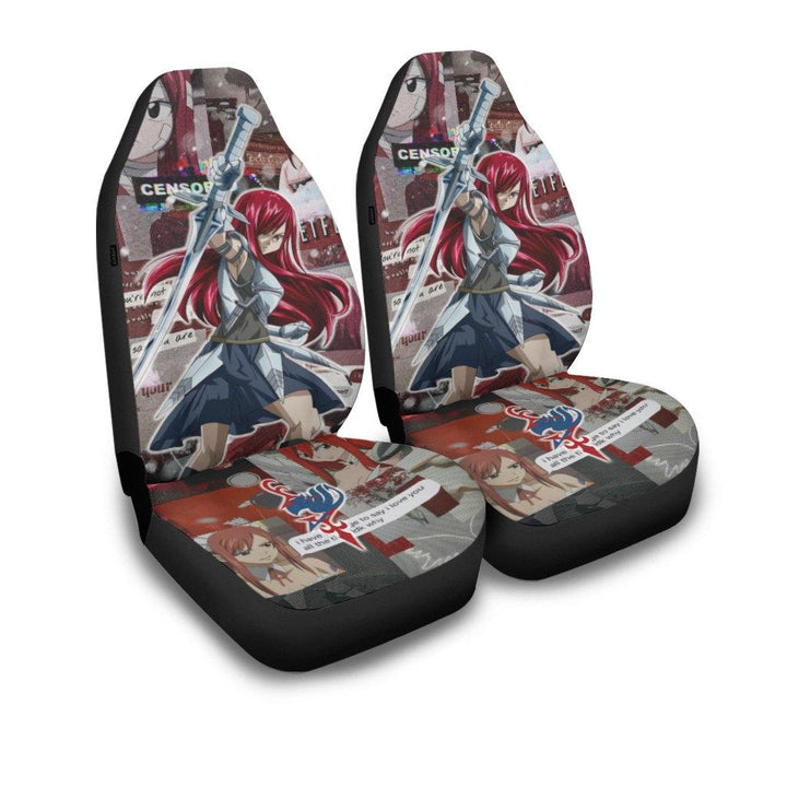 Erza Car Seat Covers Fairy Tail Anime Car Accessories - Customforcars - 2