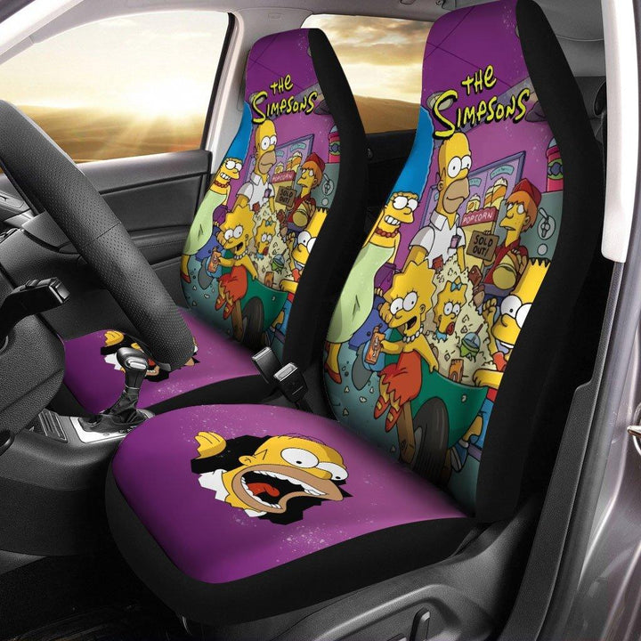 Familia The Simpson Popcorn Car Seat Coversezcustomcar.com-1