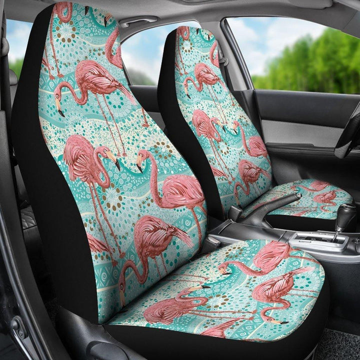 Flamingo Background Themed Print Universal Fit Car Seat Covers - Customforcars - 3