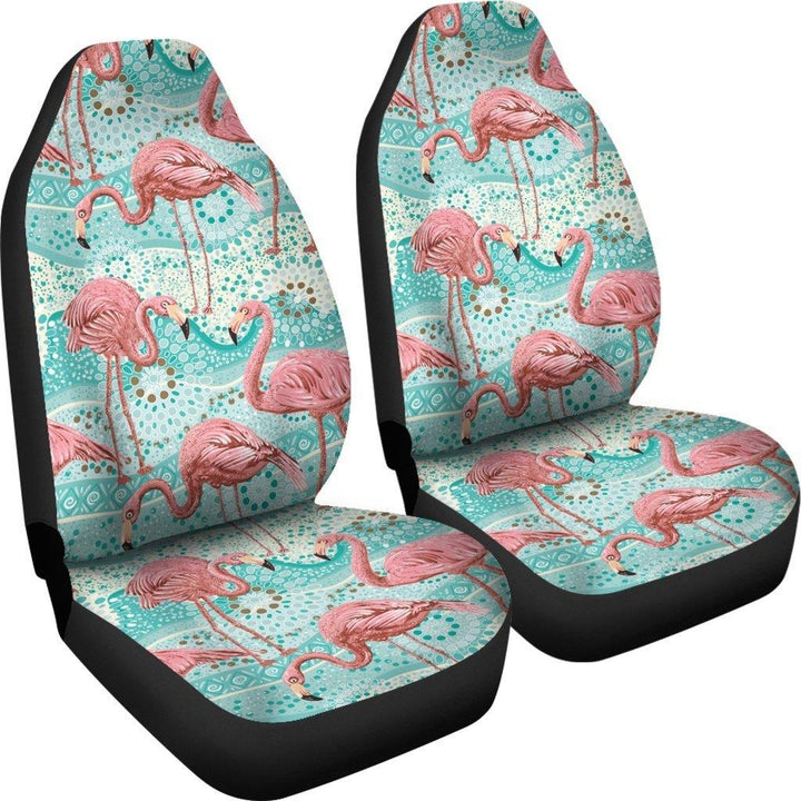 Flamingo Background Themed Print Universal Fit Car Seat Covers - Customforcars - 4