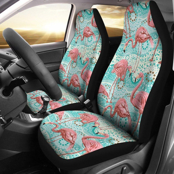 Flamingo Background Themed Print Universal Fit Car Seat Coversezcustomcar.com-1