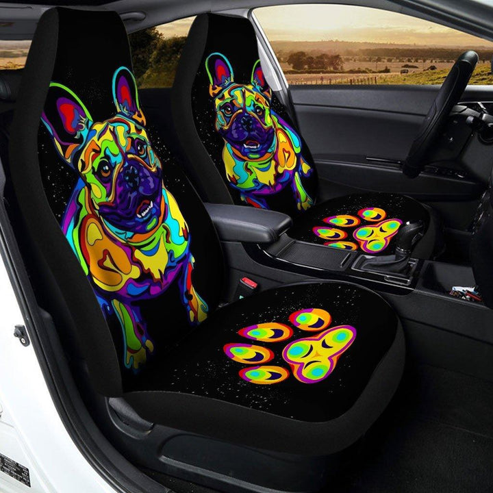 French Bulldog Abstract Custom Car Seat Covers - Customforcars - 2
