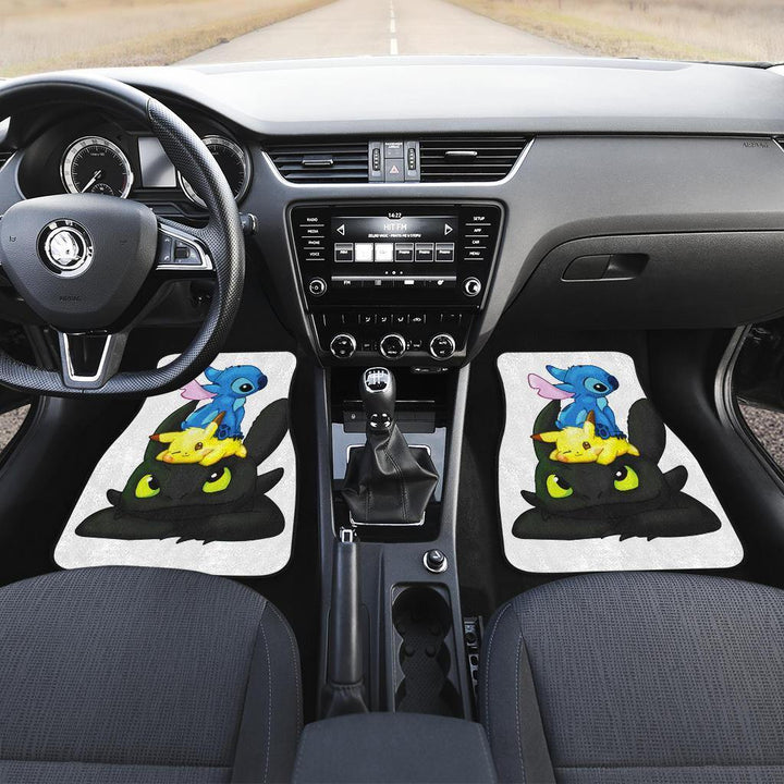 Toothless Pikachu Stitch Funny Draw Custom Car Floor Mats-ezcustomcar-12