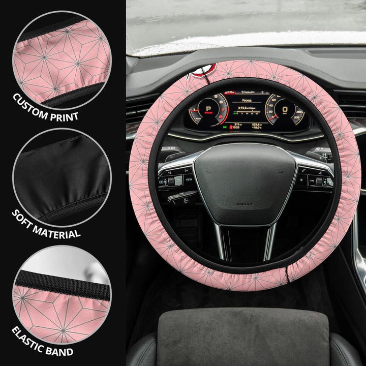 Nezuko Steering Wheel Cover Demon Slayers Anime Car Accessories - Customforcars - 4