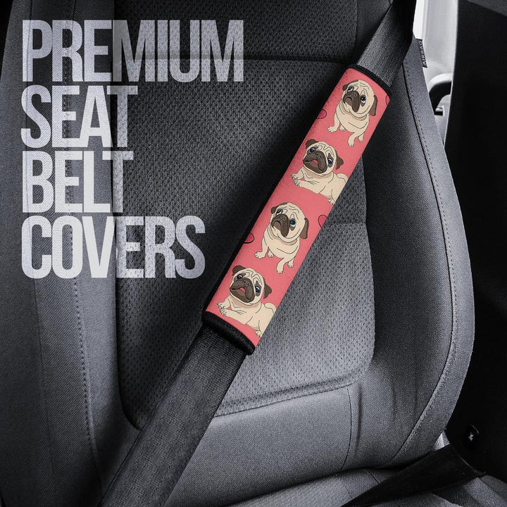 Pug in Pink Custom Seat Belt Covers - Customforcars - 5