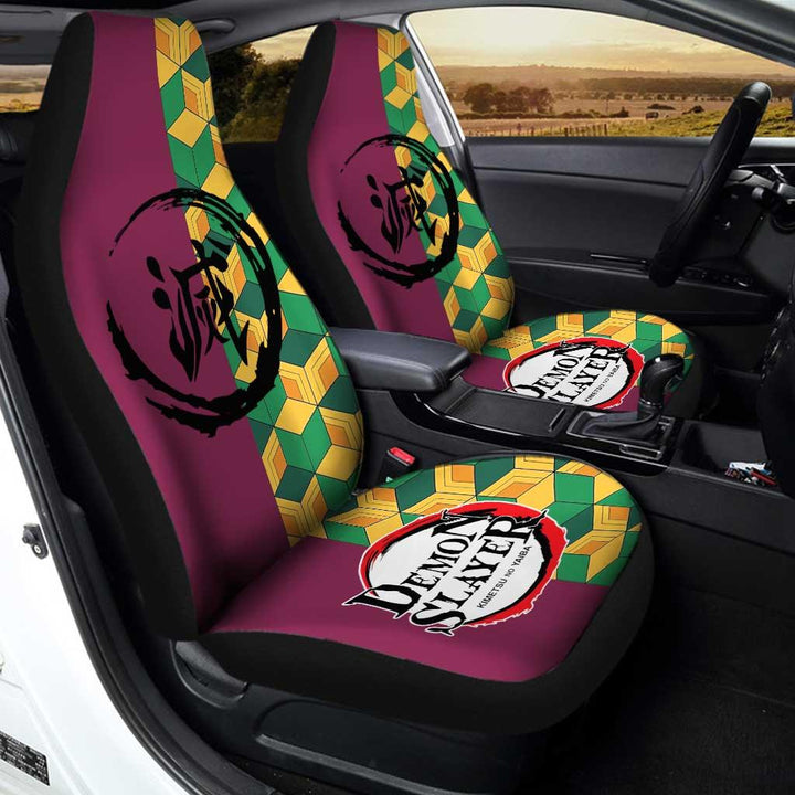 Giyu Tomioka Pattern Demon Slayer Car Seat Covers Custom Kinometsu no Yaiba - Customforcars - 3