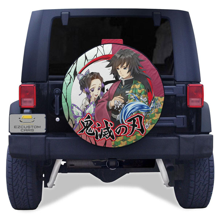 Giyuu x Shinobu Spare Tire Cover Custom Demon Slayer Anime Car Accessories - EzCustomcar - 1