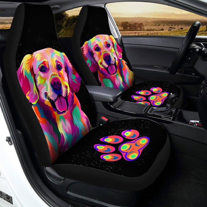 Golden Retriever Abstract Custom Car Seat Covers - Customforcars - 2