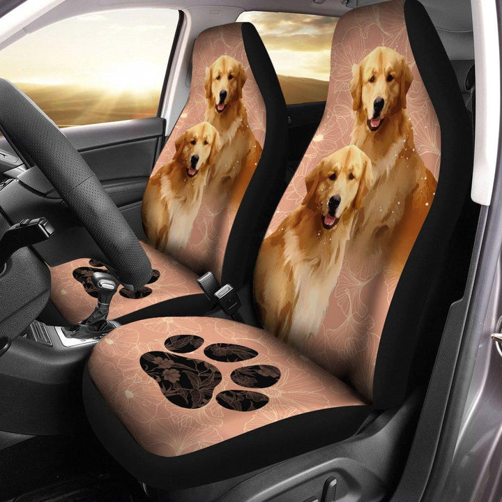 Golden Retriever Dog Custom Car Seat Covers Set Of 2ezcustomcar.com-1