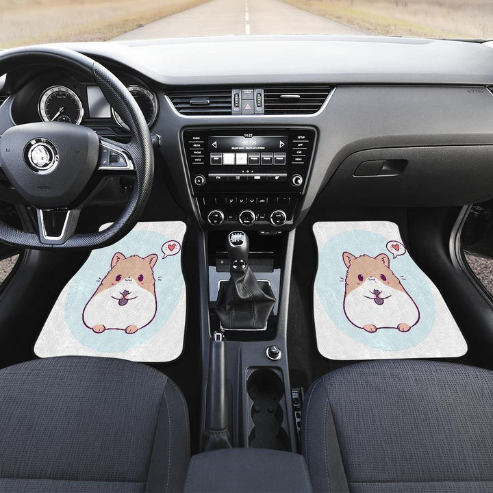 Cute Hamster Chibi in white theme Car Floor Mats-ezcustomcar-12